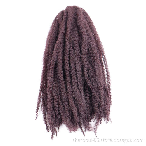 wholesale 18 inch 100gram afro kinky curly twist braiding hair crochet afro kinky marley braiding hair